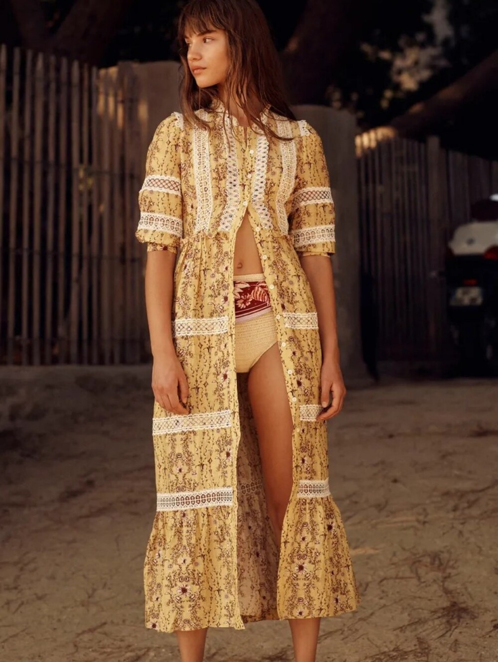 NWOT SANDRO | $580 Angeliqua Lace Detailed Maxi Dress - Picture 1 of 11
